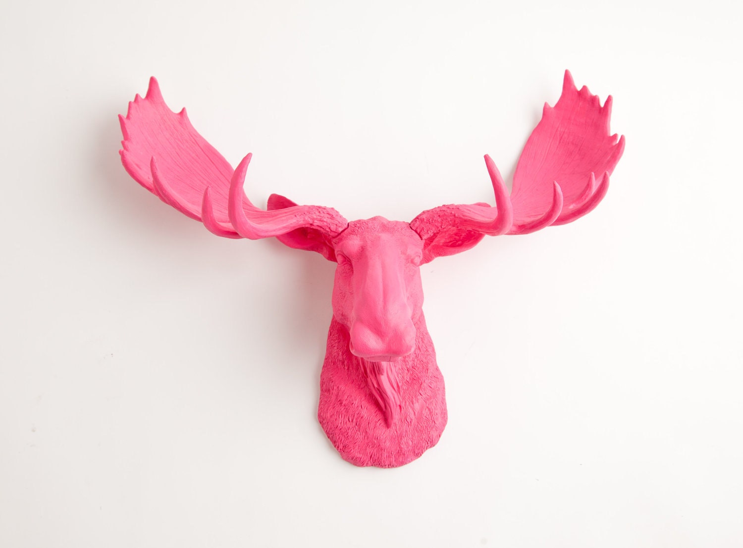 Faux Moose Head - The Phillipa - Pink Resin - Moose Resin Pink Faux Taxidermy- Chic & Trendy