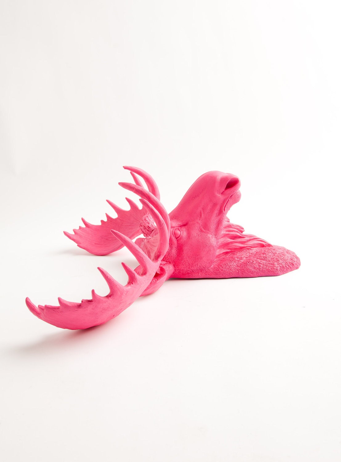 Faux Moose Head - The Phillipa - Pink Resin - Moose Resin Pink Faux Taxidermy- Chic & Trendy