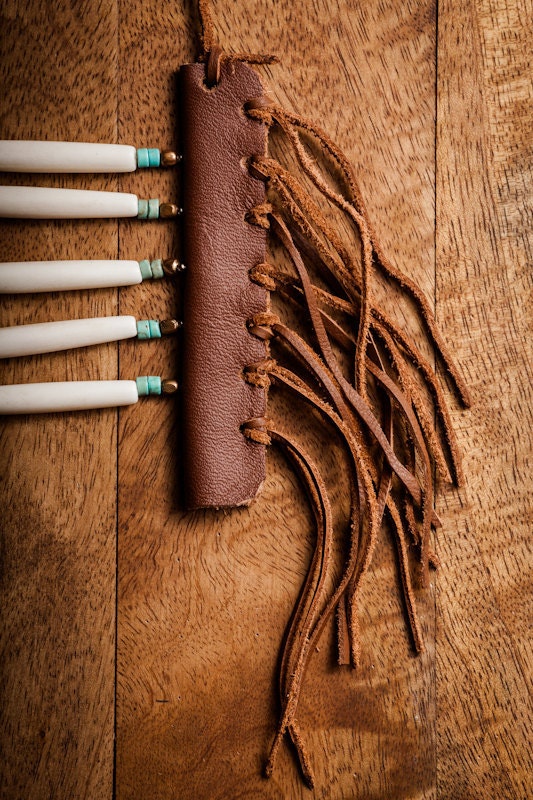 Tribal Necklace - Leather Fringe Breastplate - Bohemian Jewelry
