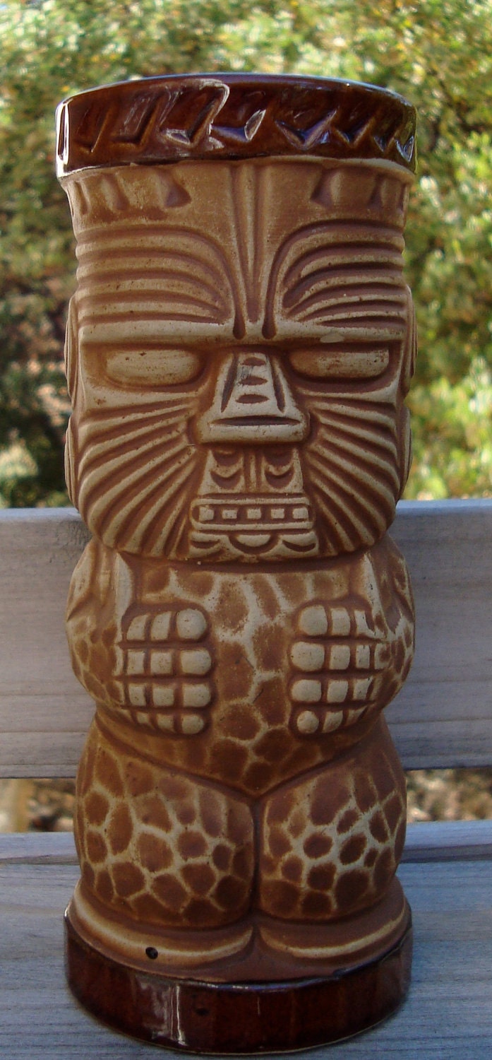 Items similar to Vintage mid century ceramic Tiki mug or glass