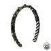Handcrafted green reptile optic leather studded headband. Only one available. On sale.