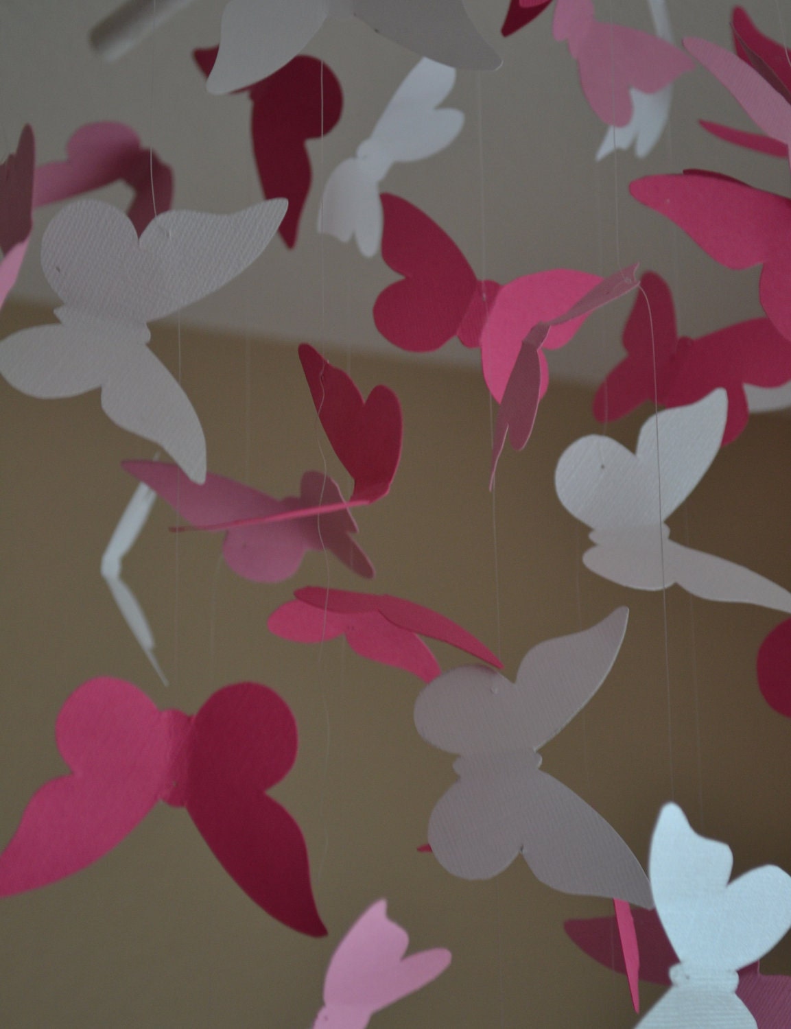 Pink Butterfly Mobile, Girls Room Decor,Party Decor