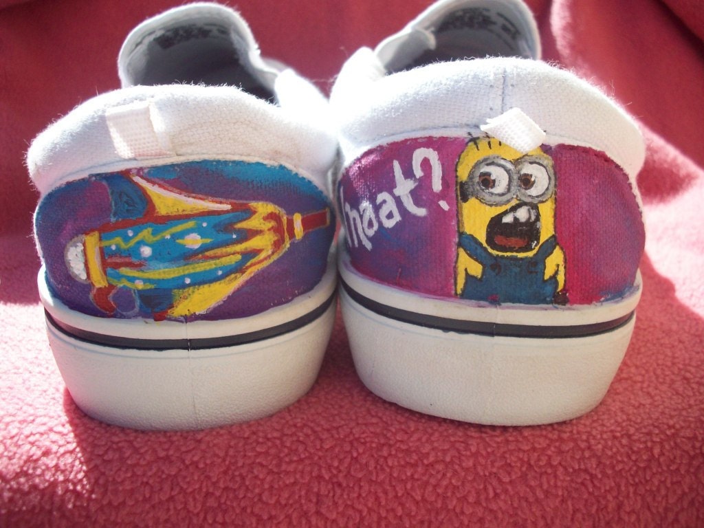SALE Despicable Me Minion Agnes and Unicorn Custom Painted Shoes. Wearable Art. ANY SIZE