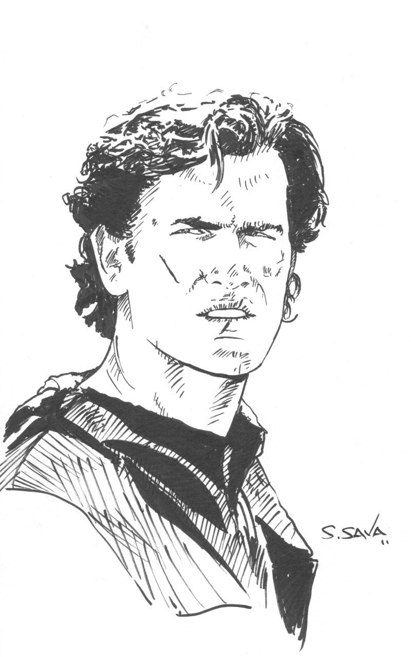 Ash from Army of Darkness Pen and Ink Illustration...