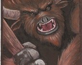 Minotaur Watercolor Painting