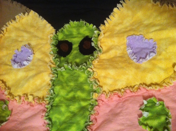 SALE 40% OFF Butterfly Shaped Rag Quilt