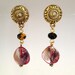 Drop Earring with Amethyst Shell & Crystal