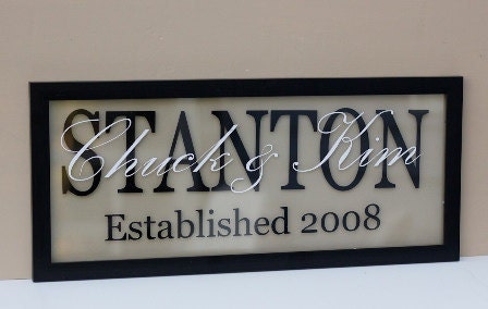 8 X 20" Personalized Name Floating Clear Glass Frame