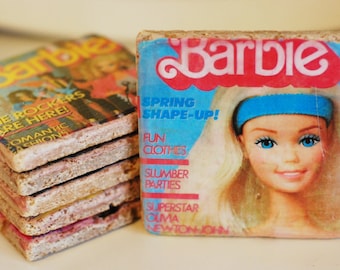 1980's Barbie Italian Marble Coasters