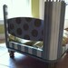 Sale FREE SHIPPING...Hollywood Style hand painted dog pet bed with hand painted cushion - Gray and White with Mosaic Bone