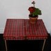 Retro Plaid Metal Picnic Basket Table 1950's