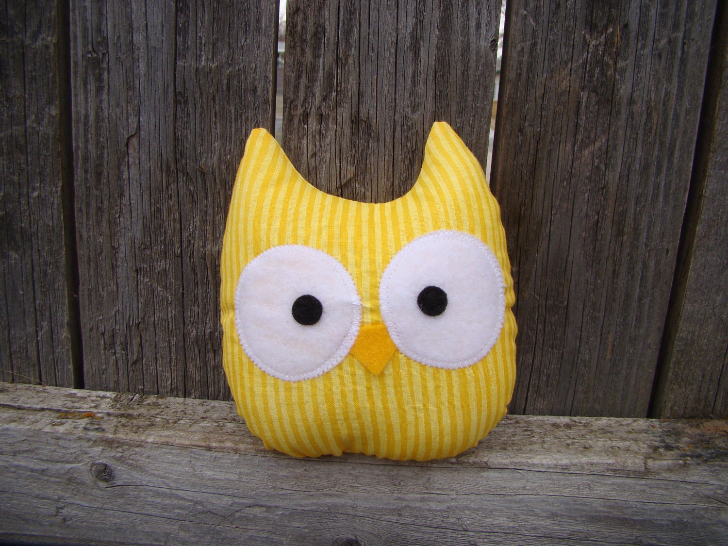 mini owl plush, stuffed owl,  yellow