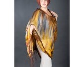 Handpainted  silk shawl  and Nuno Felt