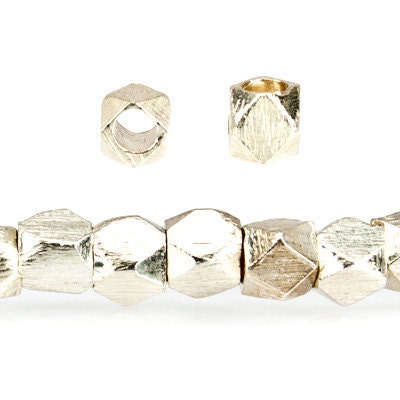 14kt Gold Plated Beads, 3mm Brushed Faceted Nugget Beads Item: 429829