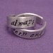 Harry Potter Inspired - Always & Until The Very End - A Pair of Hand Stamped Aluminum Rings