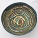 Recycled coiled basket/bowl - green/brown