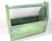 Rustic Green Box - Upcycled Toolbox Caddy - Charming Boho Decor