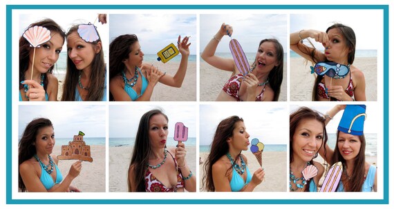 beach photo booth props - perfect for a summer party or to celebrate a vacation
