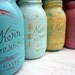 Miami inside/outside Quart - Wedding and Home Decor  -  Painted and Distressed Shabby Chic Mason Jars - Vase