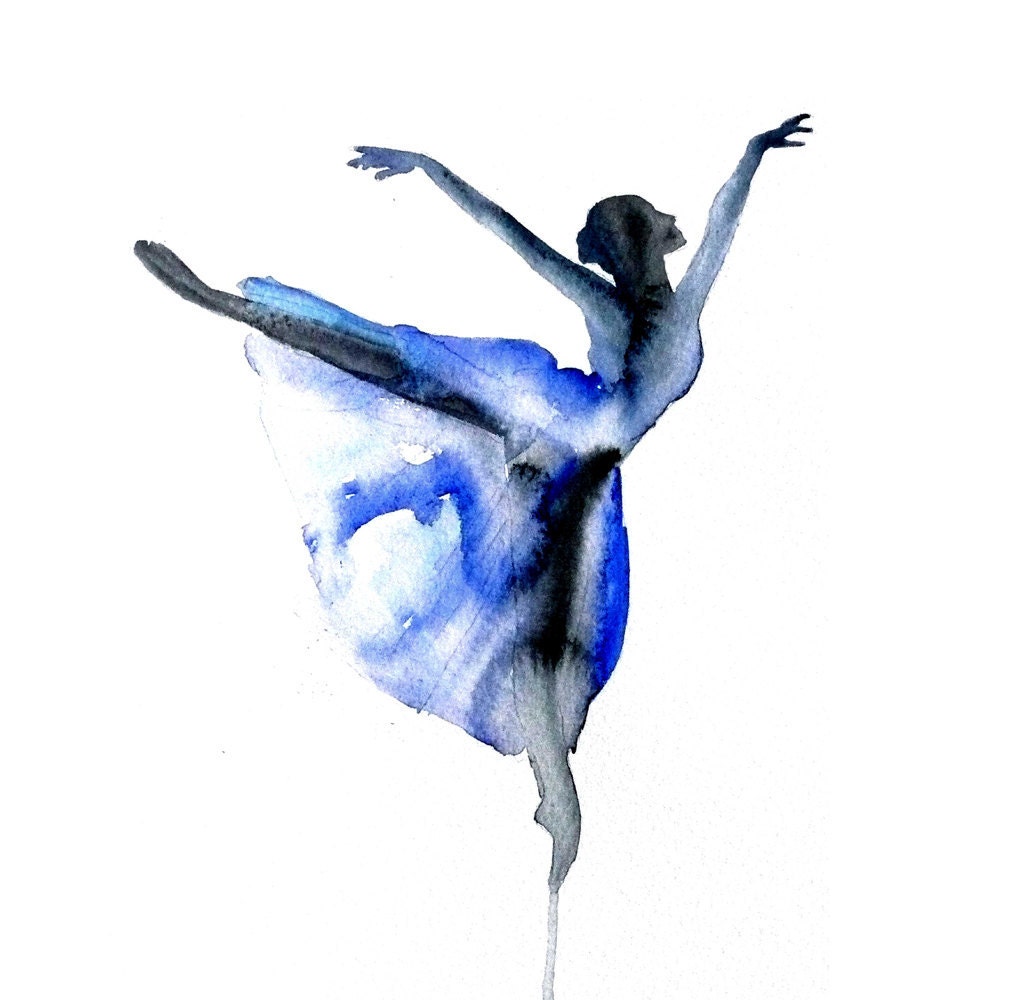 Ballet dance Ballerina ART PRINT 12X16 original watercolor painting illustration home wall decor  modern contemporary reproduction poster