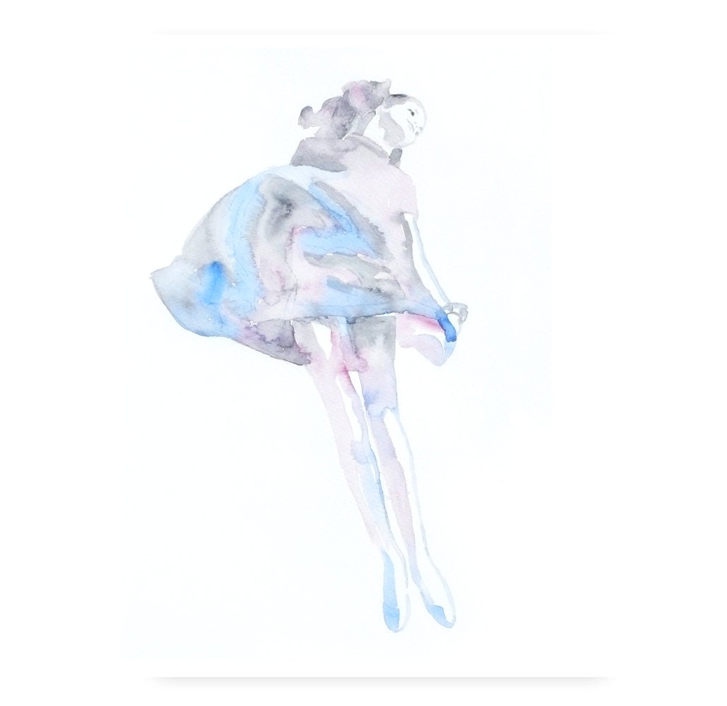 Ballet dance Ballerina ART PRINT 13X19 original watercolor painting illustration home wall decor modern contemporary reproduction poster
