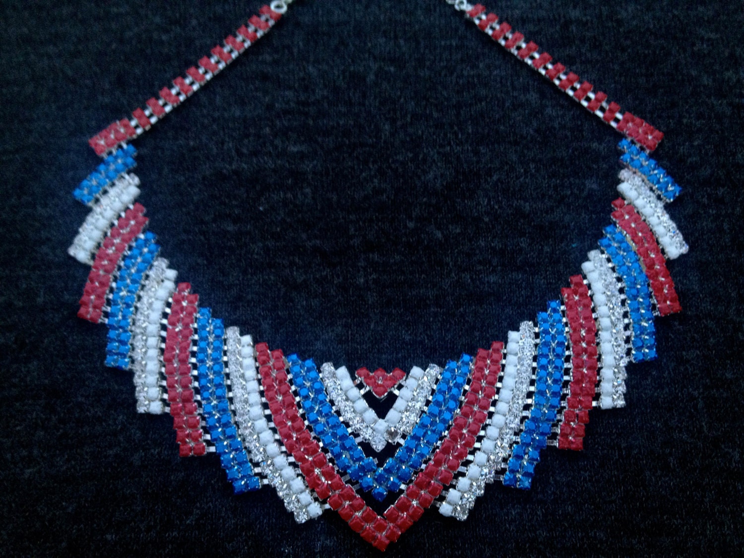July 4th Americana Texas Rangers Chevron Necklace