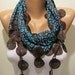 Blue and Brown - Leopard Print Fabric with Brown Trim Edge