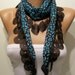 Blue and Brown - Leopard Print Fabric with Brown Trim Edge