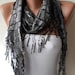 Autumn Scarf - Dark Grey Scarf with Trim Edge