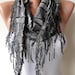 Autumn Scarf - Dark Grey Scarf with Trim Edge