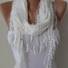 Creamy White Shawl and Scarf with Trim Edge