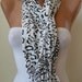 Valentine's Day - ON SALE - White and Black Leopard Scarf