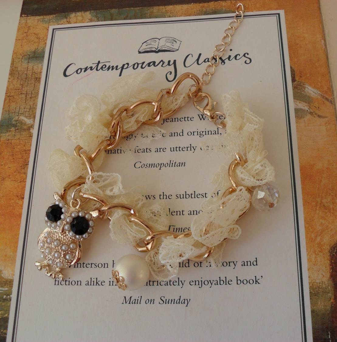Ivory Bracelet with Pearl Beads and Owl Item