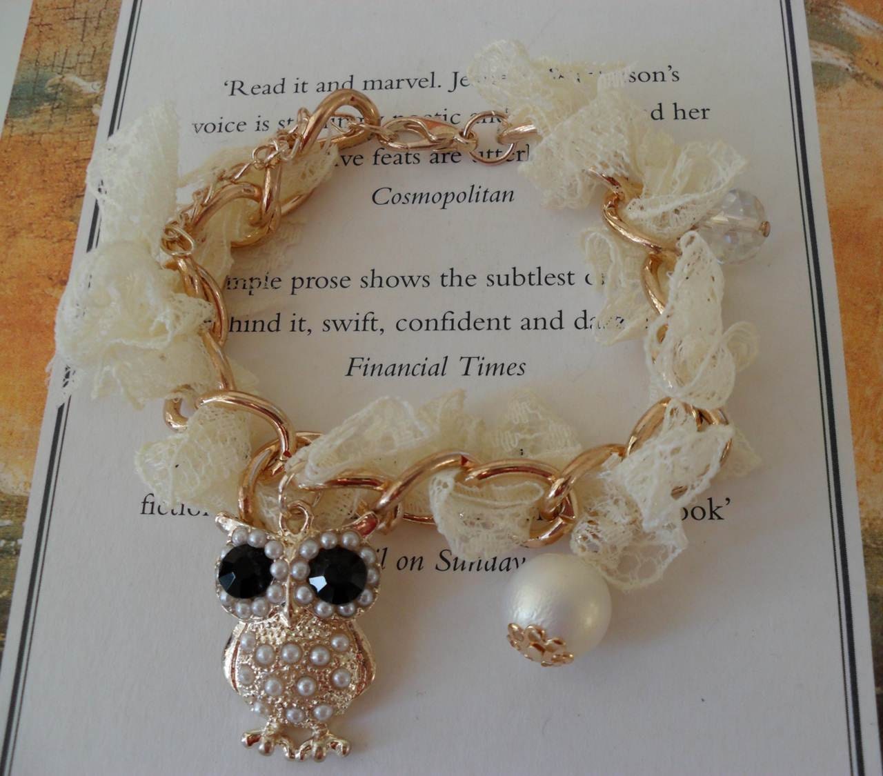 Ivory Bracelet with Pearl Beads and Owl Item
