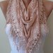 Salmon Lace Scarf with Trim Edge