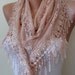 Salmon Lace Scarf with Trim Edge