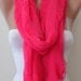 New - Mother's Day Gift -  Pink Scarf - Tulle Fabric - Seamless Shawl - Handmade Fashion