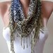 SALE - Leopard and Green Scarf with Green Trim Edge