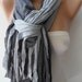Bohemian Grey Scarf - Combed Cotton - Special Design