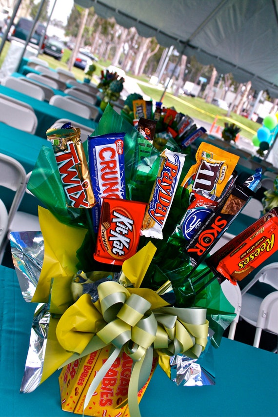 Chocolate Bars Candy Bouquet Centerpiece By Hollywoodcandygirls 0574