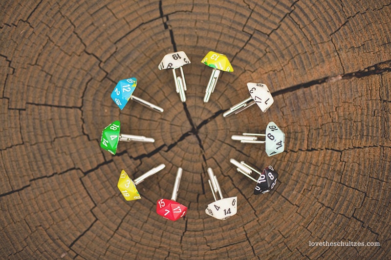 Slim d20 Cufflinks - Custom