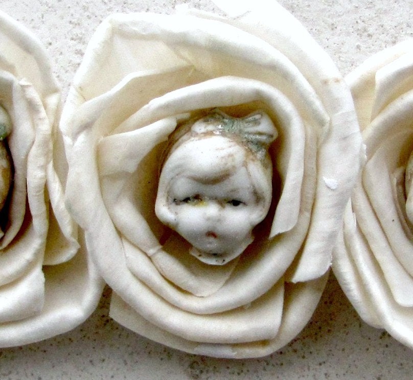Antique Rose Doll Mixed Media Shadow Box Assemblage OOAK