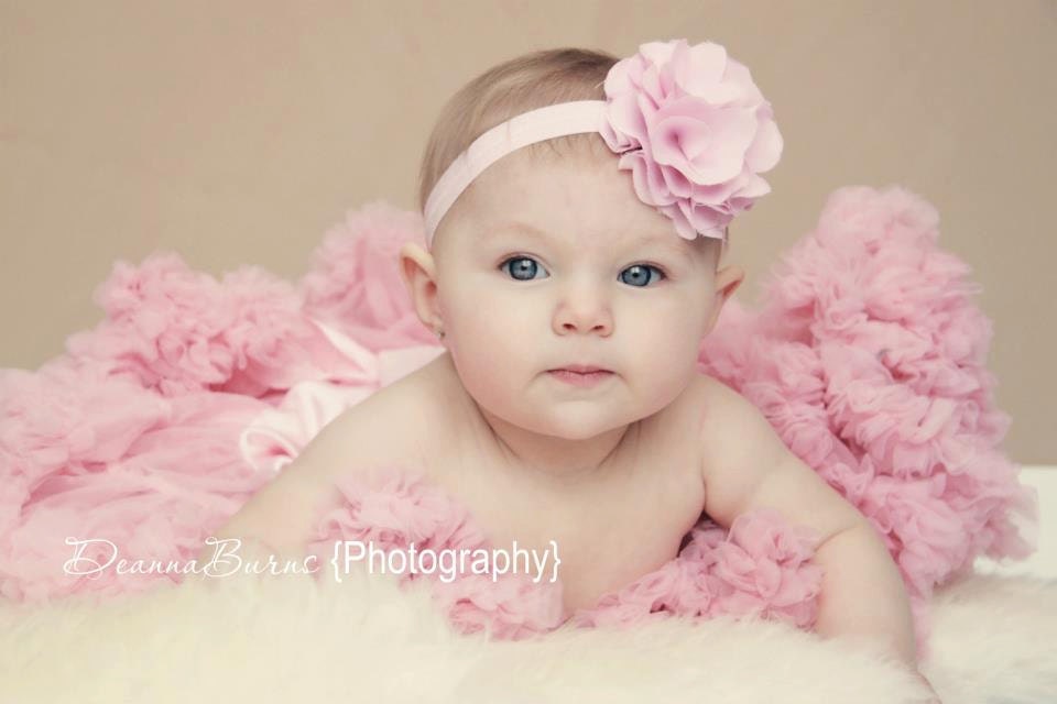 Pink Satin Puff Baby Headband - Soft Elastic - Baby - Infant - Toddler  - Baby Photography - Baby Shower Gift - Baby Girl - Foldover Elastic