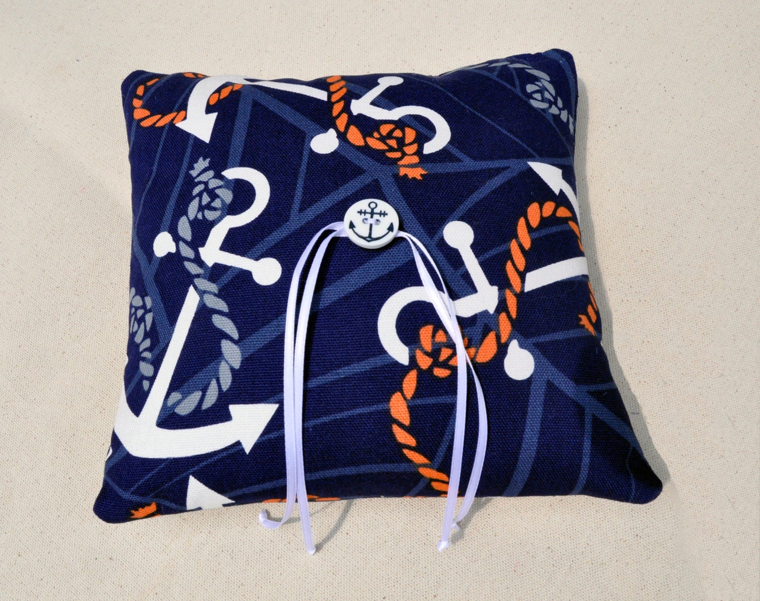 Nautical Ring Bearer Pillow - Anchor Motif