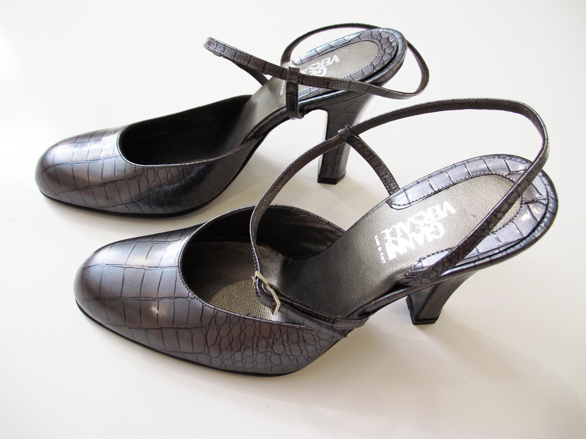 Gianni Versace Metallic Leather High heels/ Sandals / Size 37