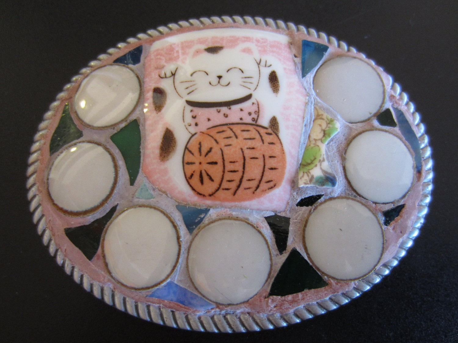 Kitty Drums Mosaic Belt Buckle
