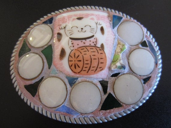 Kitty Drums Mosaic Belt Buckle