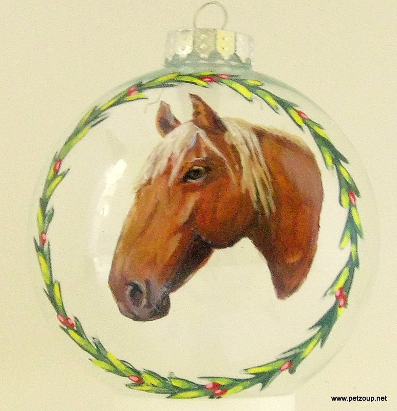 Custom Pet Horse Portrait Ornaments Hand Painted Horse Art