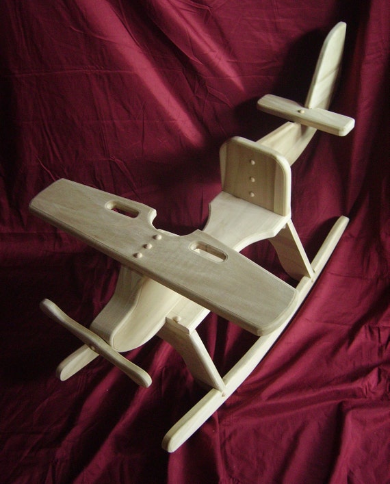 Childrens Wooden Airplane Rocking Chair Rocker