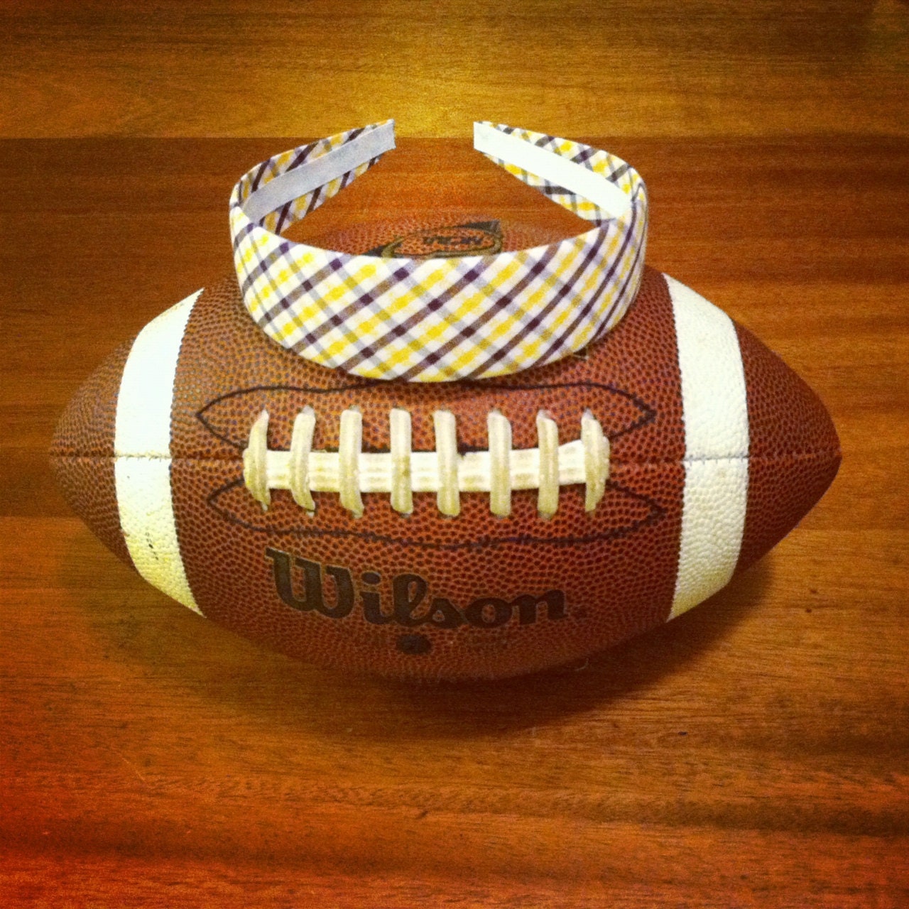 Gold & Purple Gingham Headband